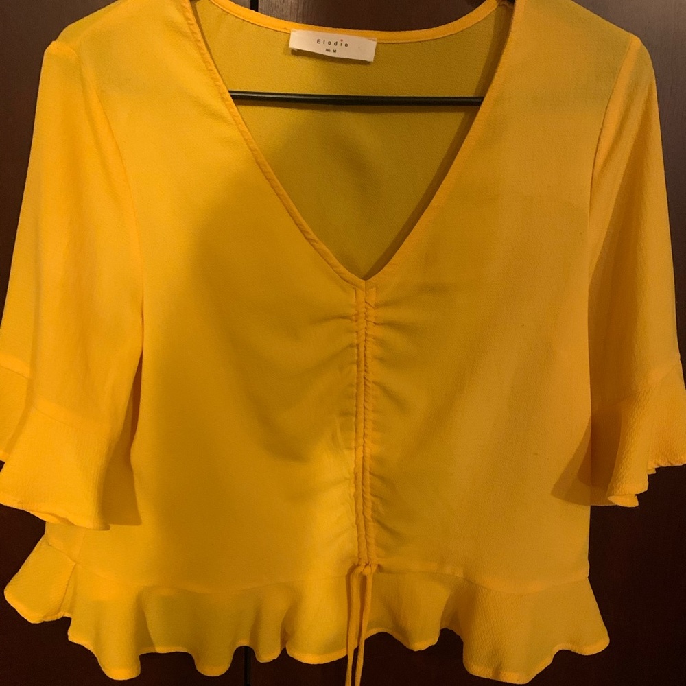 Yellow crop top
